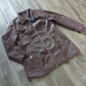 Women's Baccini Brown Faux Leather Jacket XL